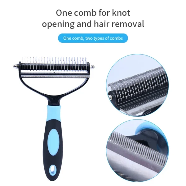 2-Sided Pet Deshedding Brush – Dog &Cat Grooming Tool - Image 2