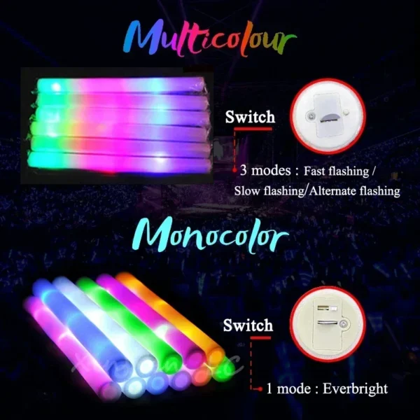 Colorful LED Foam Glow Sticks – Party & Event Pack - Image 6