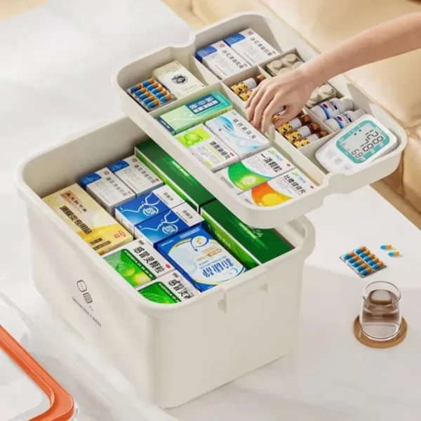 Portable Large-Capacity Home First Aid Medicine Box - Image 2