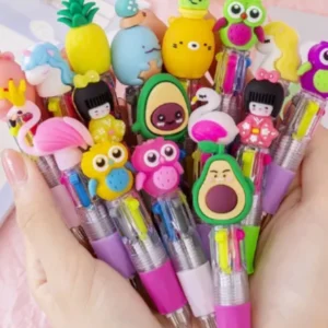 Cute Cartoon Mini Ballpoint Pens – 4 Colors, Fun Set