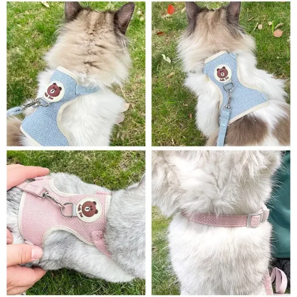 Cute Rabbit Harness & Leash Set – Padded Linen Vest - Image 14
