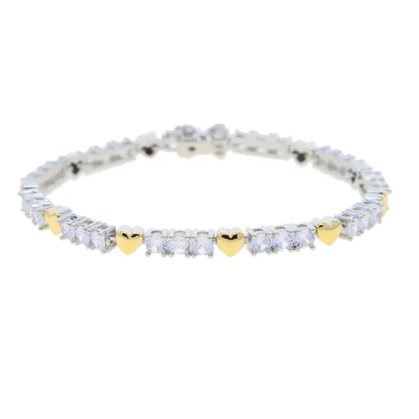 Iced Out Cross Heart CZ Tennis Chain Necklace Women - Image 3