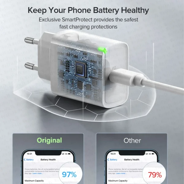 30W Apple Fast Charger with USB-C to Lightning Cable - Image 4