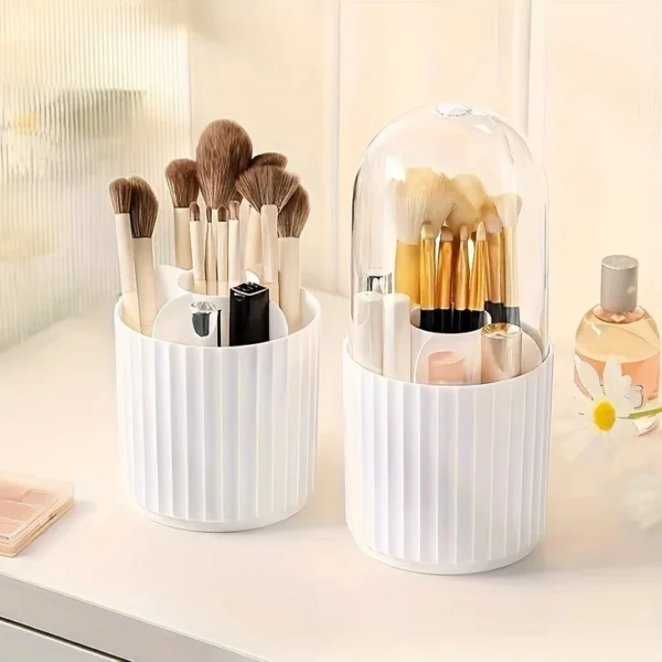 Rotating Acrylic Makeup Brush Storage Cylinder - Image 4