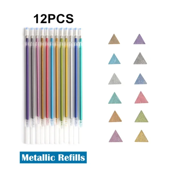Vibrant Metallic Gel Pen Set – 12/24 Colors for Art & Journals - Image 15