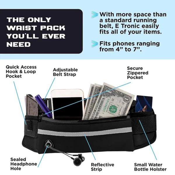 Hands-Free Reflective Dog Leash with Waist Bag – 8M - Image 3