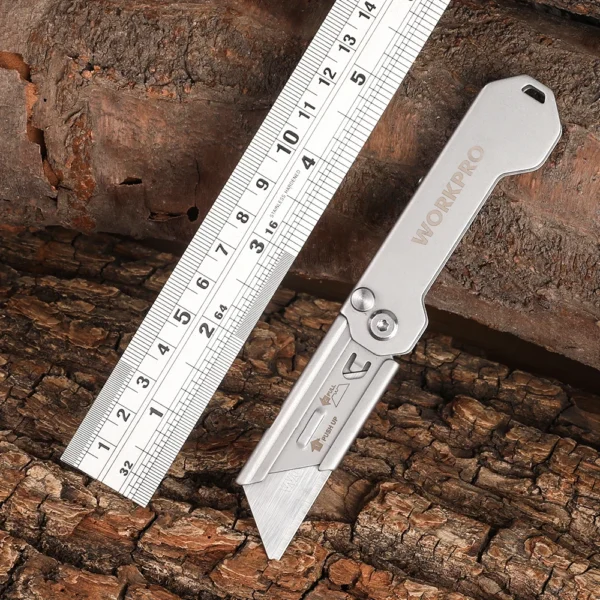 WORKPRO Folding Pocket Utility Knife – Stainless Steel, Quick Change - Image 6