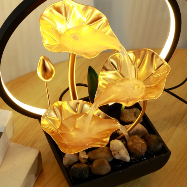 USB Tabletop Water Fountain with LED Lights - Image 3