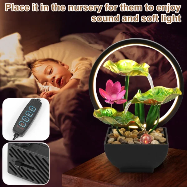 USB Tabletop Water Fountain with LED Lights - Image 2