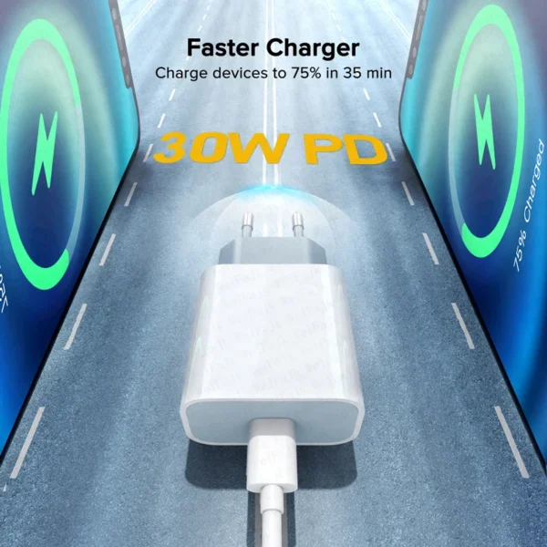 Apple 30W USB-C Fast Charger & Lightning Cable – MFi - Image 2