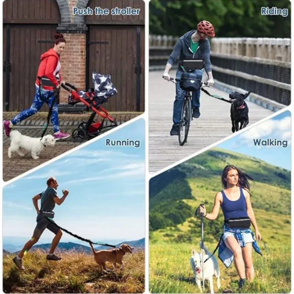 Hands-Free Reflective Dog Leash with Waist Bag – 8M - Image 4