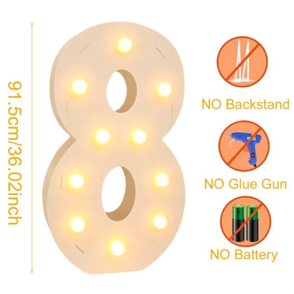 Giant LED Number Light Frame – Party & Birthday Decor - Image 15