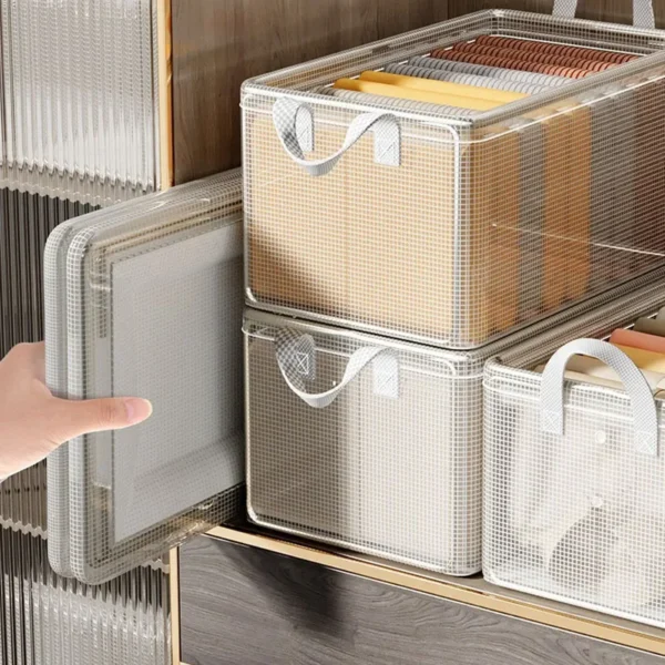 Clear Foldable Clothes Storage Box for Wardrobes - Image 4