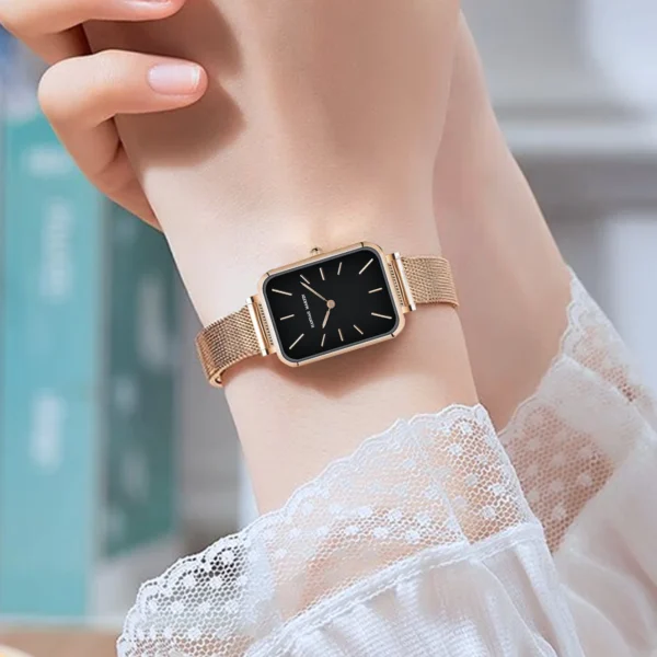 MAKAMBAKO Women’s Rose Gold Square Quartz Watch