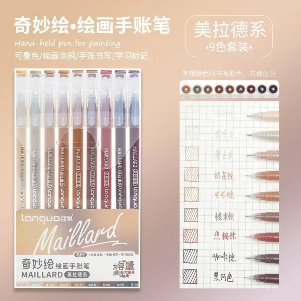 Set of 6 Morandi Gel Pens for Drawing & DIY Projects - Image 19