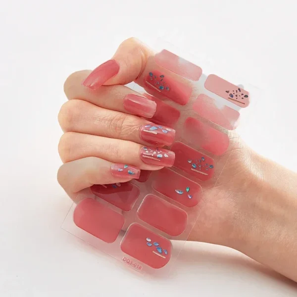 16Tips Long-Lasting Gel Nail Stickers – Full Coverage Wraps - Image 40