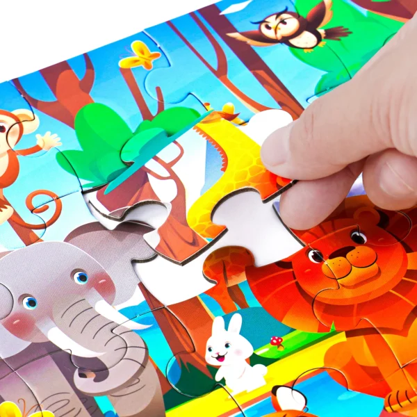Kids Cartoon Animal Jigsaw Puzzle Montessori Toy - Image 3