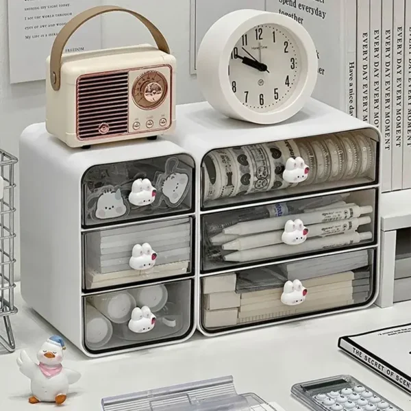 Desktop Drawer Storage Box with Pen Holder Organizer - Image 3