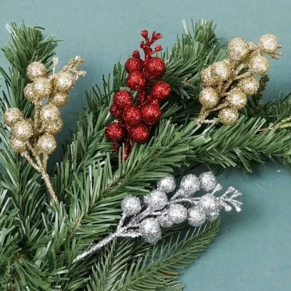 Christmas Glitter Berry Branches – 23.5cm Party Décor - Image 4