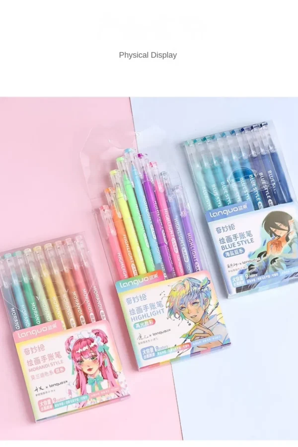 Set of 6 Morandi Gel Pens for Drawing & DIY Projects - Image 61