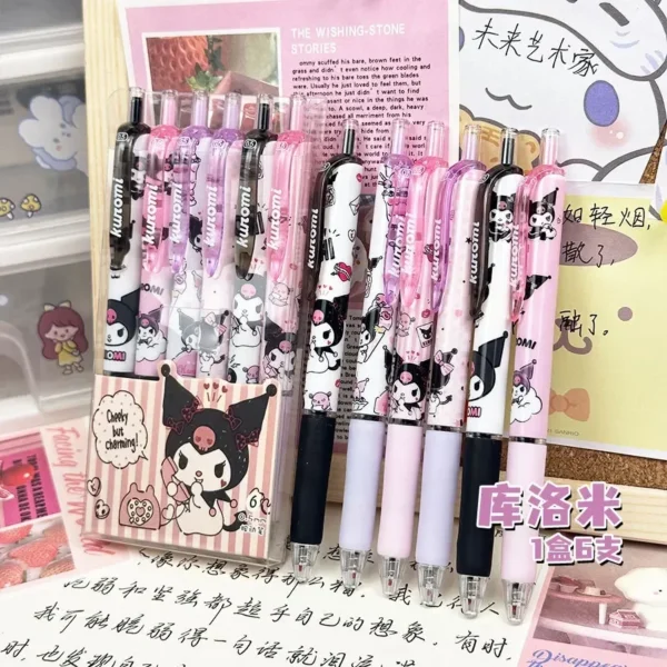 Sanrio 6pcs Gel Pen Set 0.55mm Cute Cartoon Design - Image 5