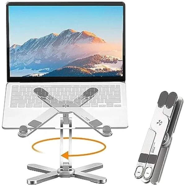 VIKEFON Laptop Stand with 360° Rotating Aluminum Base - Image 2