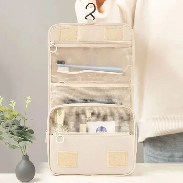 Waterproof Travel Makeup Bag with Hook – Toiletries Organizer - Image 2