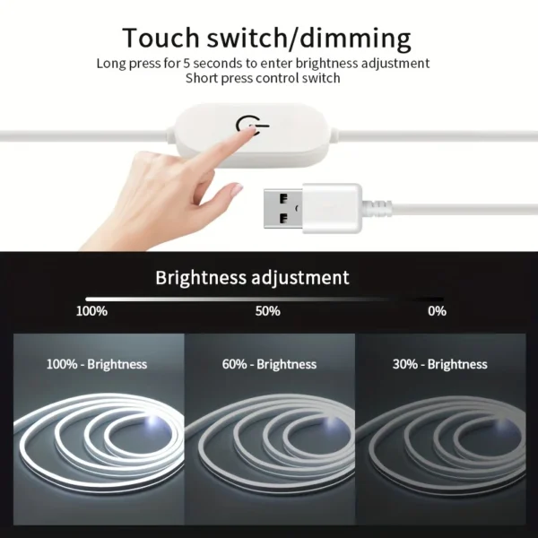 Smart Touch Neon LED Light Strip – Dimmable & Waterproof - Image 4
