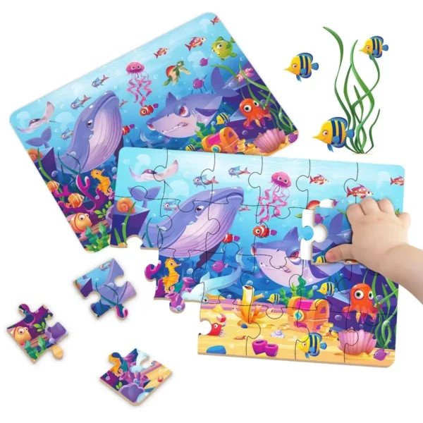 Kids Cartoon Animal Jigsaw Puzzle Montessori Toy - Image 8