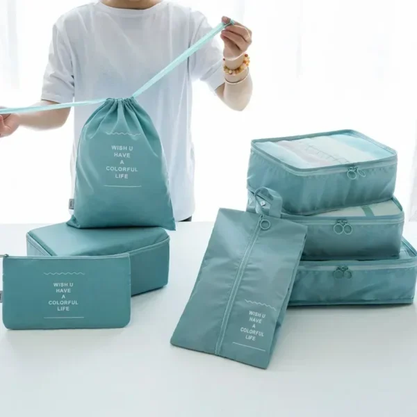7-Piece Travel Bag Organizer Set for Clothes, Shoes & More - Image 3