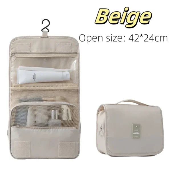 Waterproof Travel Makeup Bag with Hook – Toiletries Organizer - Image 8