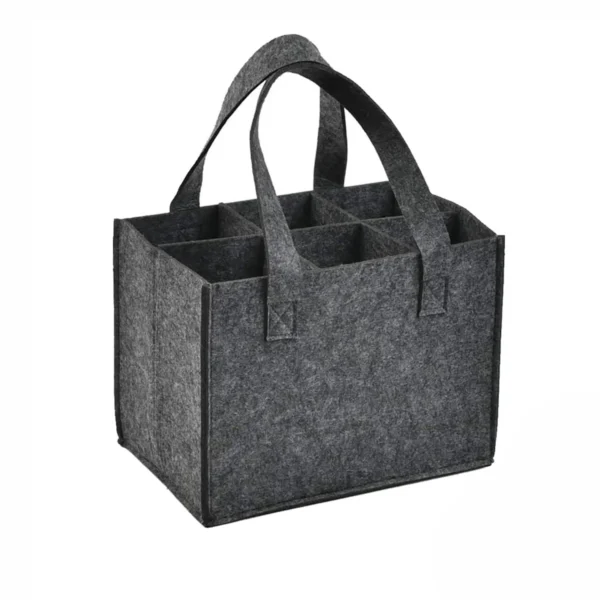 Reusable 6-Bottle Felt Carrier Bag for Drinks - Image 7