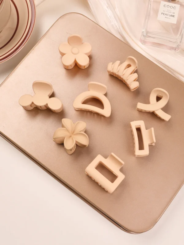5 Pcs Matte Flower Hair Claw Clips for Women & Girls - Image 7