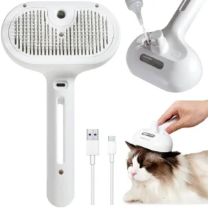 Multifunctional USB Pet Spray Brush – Cats & Dogs Grooming