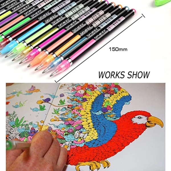 Vibrant Metallic Gel Pen Set – 12/24 Colors for Art & Journals - Image 3