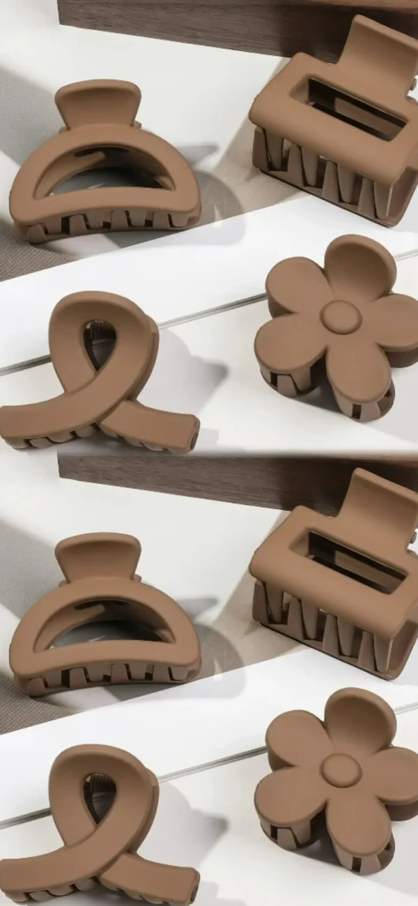 5 Pcs Matte Flower Hair Claw Clips for Women & Girls - Image 40