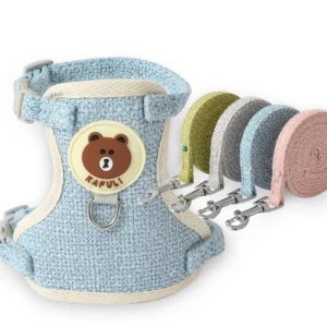 Cute Rabbit Harness & Leash Set – Padded Linen Vest
