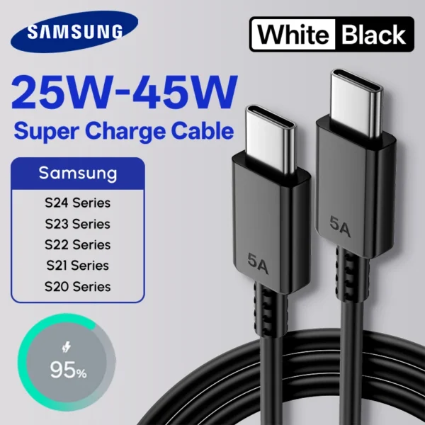 Samsung 45W USB-C PD Fast Charger Cable – 1M to 2M - Image 3