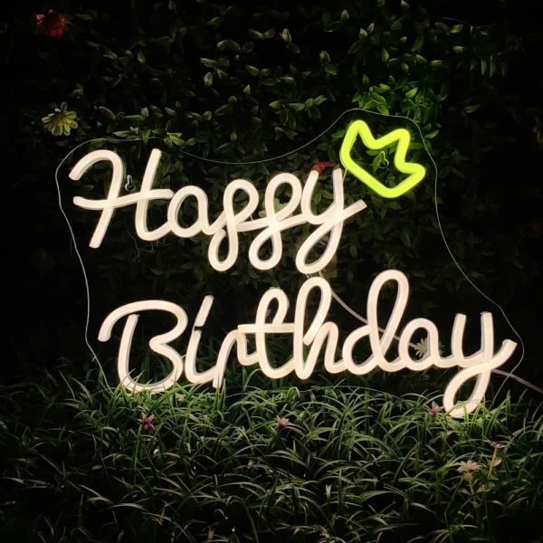 Dimmable Happy Birthday LED Neon Wall Light - Image 35