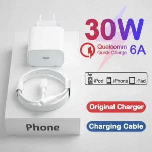 Apple 30W USB-C Fast Charger & Lightning Cable – MFi
