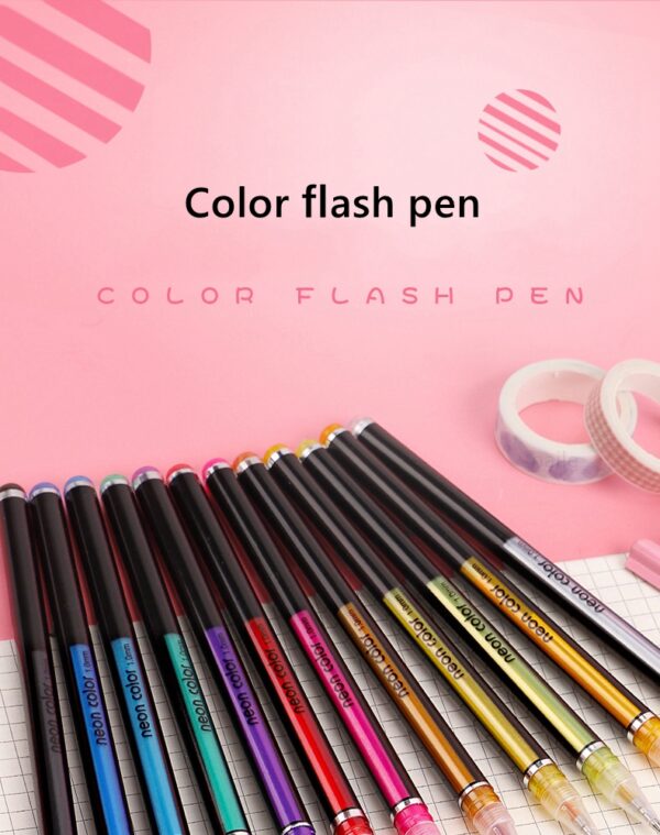 Vibrant Metallic Gel Pen Set – 12/24 Colors for Art & Journals - Image 23