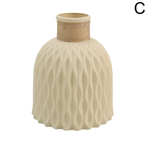 Plastic Rope Vase – Imitation Porcelain Flower Pot Décor - Image 7