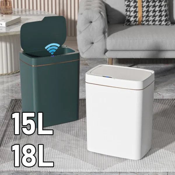 Smart 15/18L Touchless Sensor Bin for Kitchen & Bathroom - Image 2