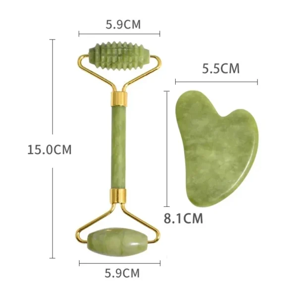 Natural Jade Roller & Gua Sha Massage Set - Image 5