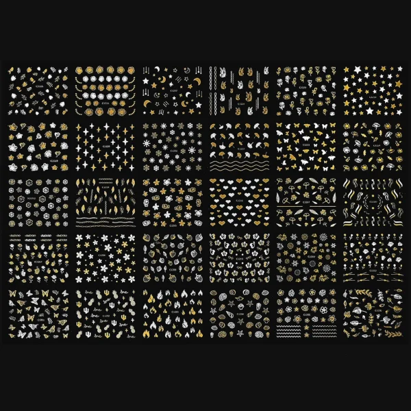 30 Sheets 3D Nail Stickers Flowers & Butterfly Designs - Image 53
