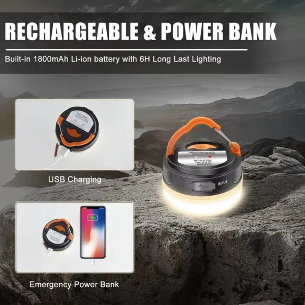 USB Rechargeable 10W COB+LED Camping Lantern - Image 5