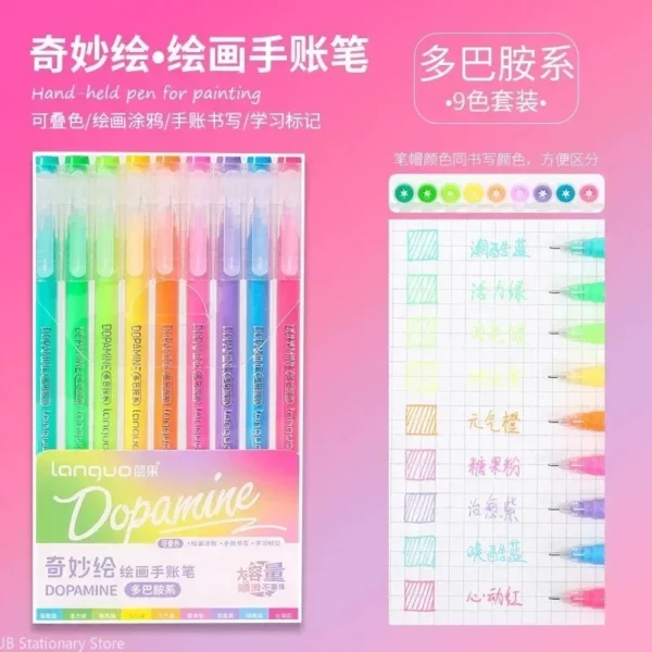 Set of 6 Morandi Gel Pens for Drawing & DIY Projects - Image 7