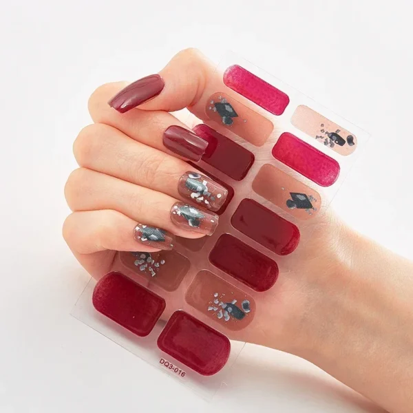 16Tips Long-Lasting Gel Nail Stickers – Full Coverage Wraps - Image 38