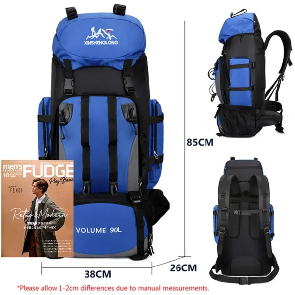 90L Waterproof Hiking Backpack - Large Capacity Rucksack for Outdoor Adventures - Image 6