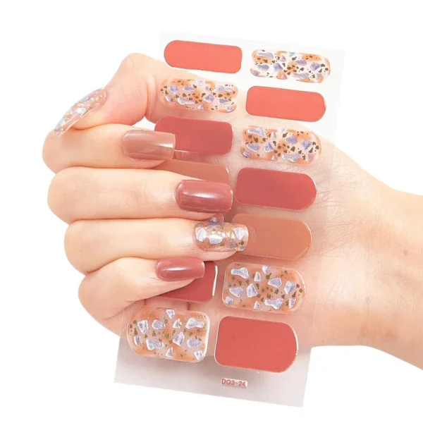 16Tips Long-Lasting Gel Nail Stickers – Full Coverage Wraps - Image 94